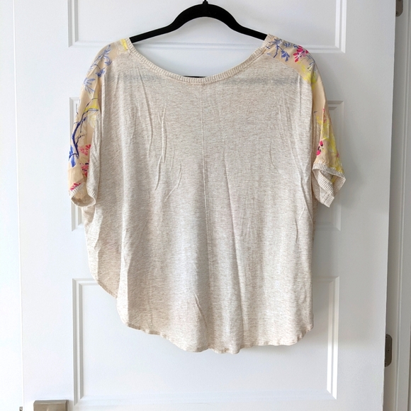Zara Cream/Floral Sheer Blouse - Size S - Picture 4 of 5